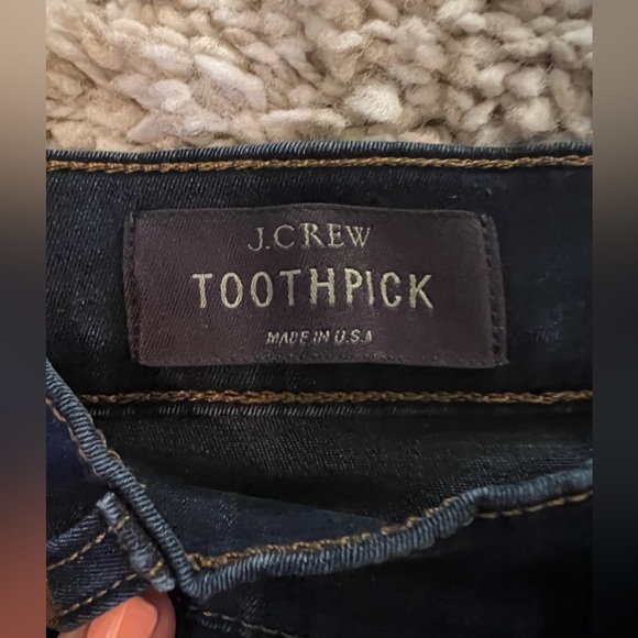 J Crew Dark Wash Toothpick Jeans Size 28 - Picture 4 of 9